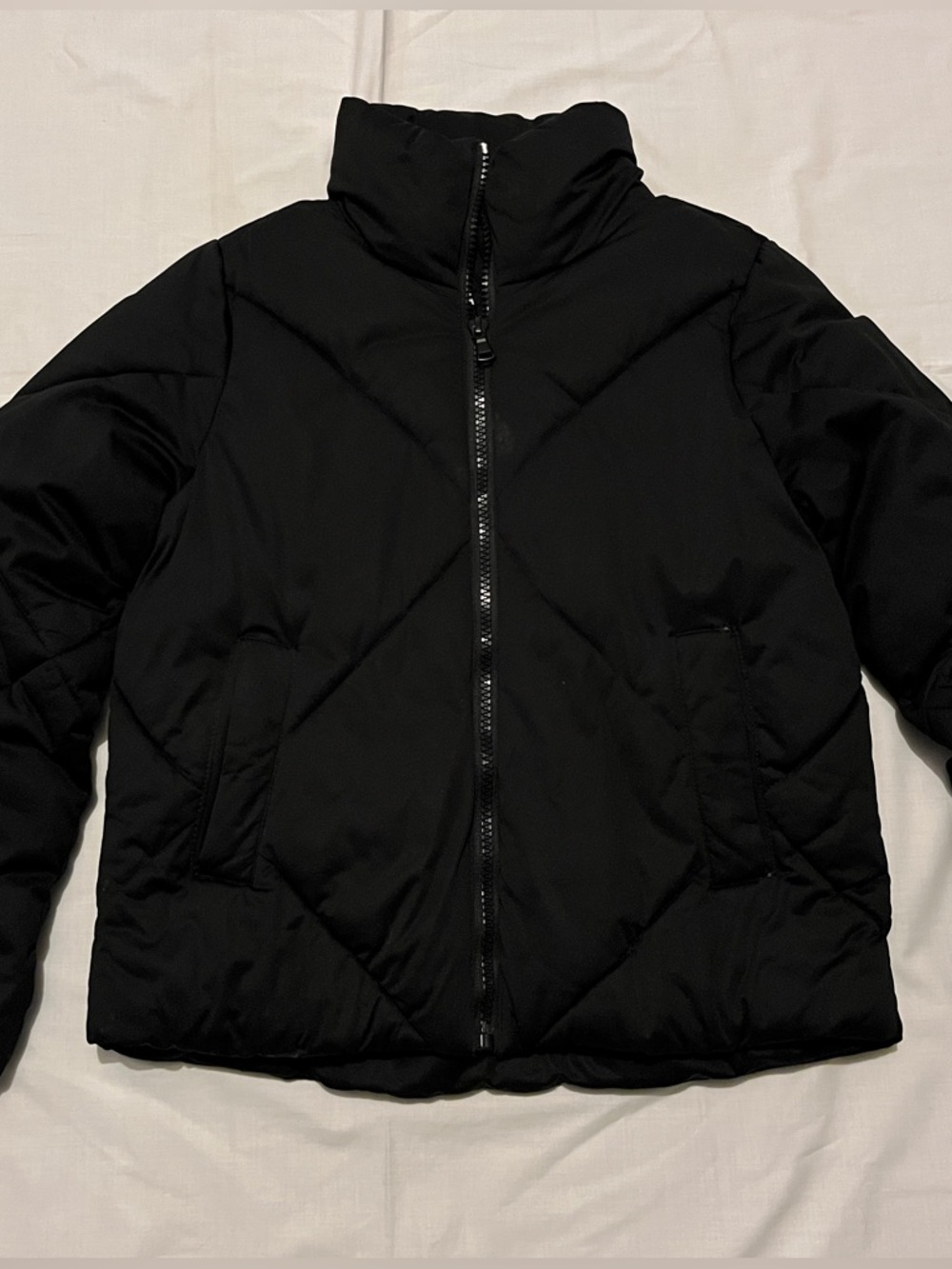 Stylus Black Quilted Puffer Coat Jacket - Size S